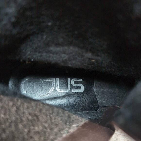 Mjus Dark Green Leather Ankle Boots Chain and Leather Harness Moto Biker Size 37 - Picture 3 of 10